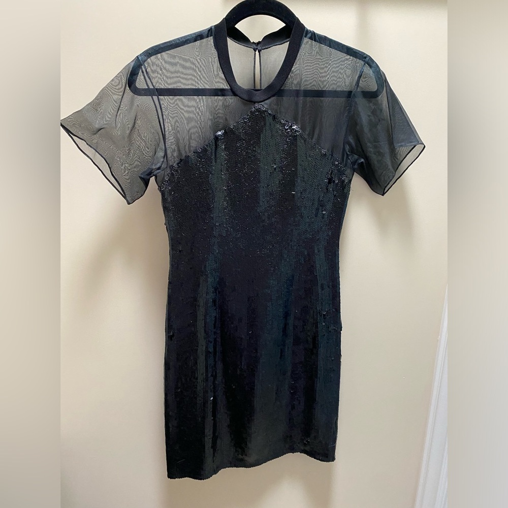 NWT - theyskens’ theory black sequin dress - size 0
